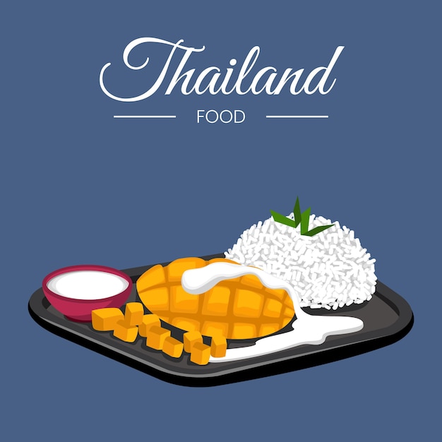 Vecteur gratuit illustration de cuisine thaïlandaise design plat dessiné à la main