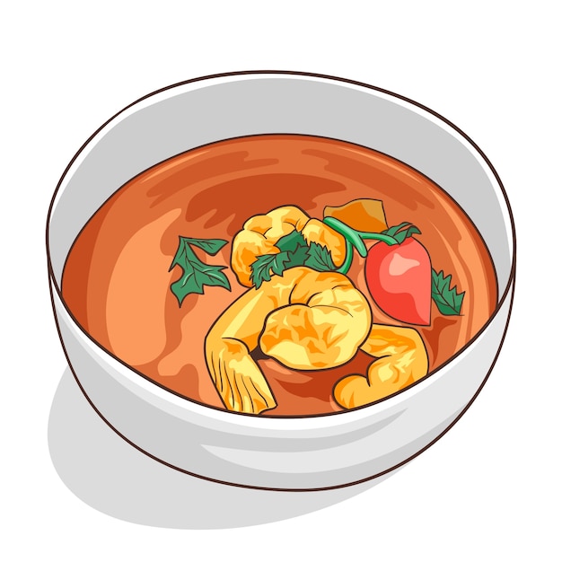 Vecteur gratuit illustration de cuisine thaïlandaise dessinée à la main