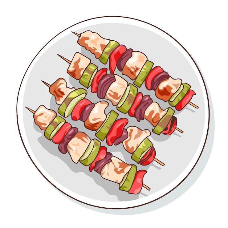 Vecteur gratuit illustration de cuisine turque dessinée à la main