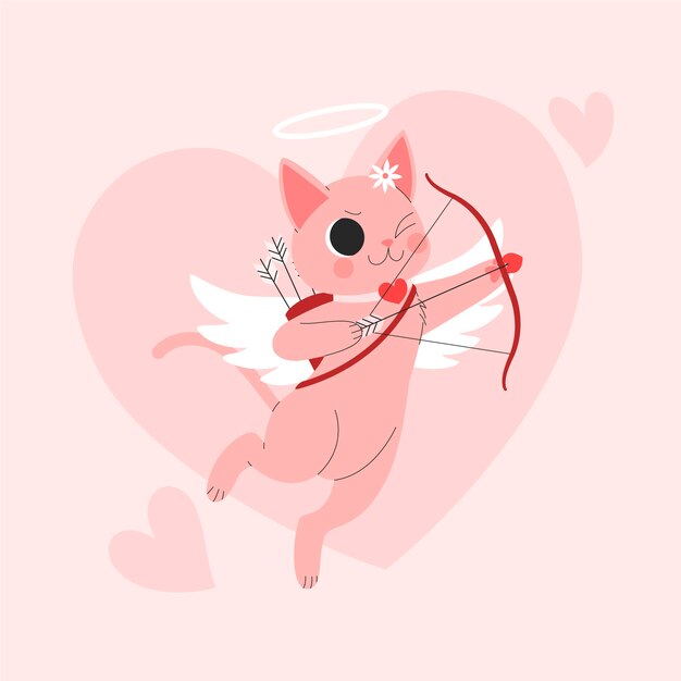 Illustration de cupidon plat saint valentin