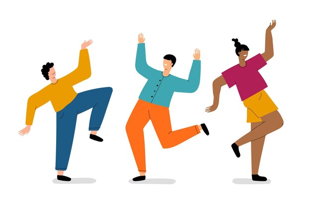 Illustration de danse de personnes dessinées à la main