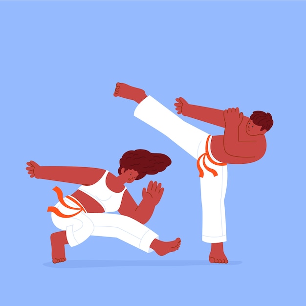 Vecteur gratuit illustration d'une danseuse de capoeira