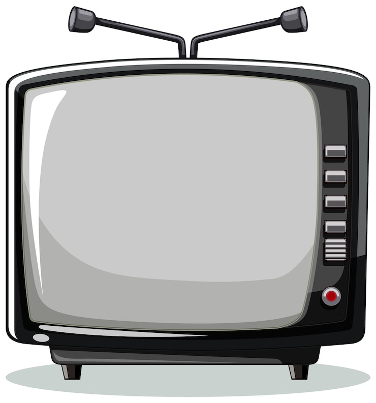 Vecteur gratuit illustration d'un décor de télévision rétro