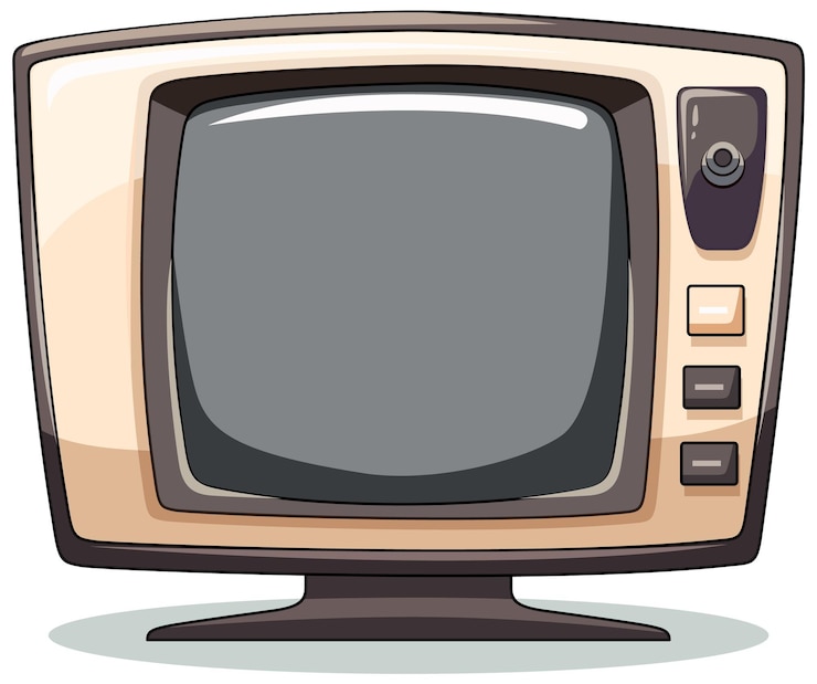 Vecteur gratuit illustration d'un décor de télévision rétro