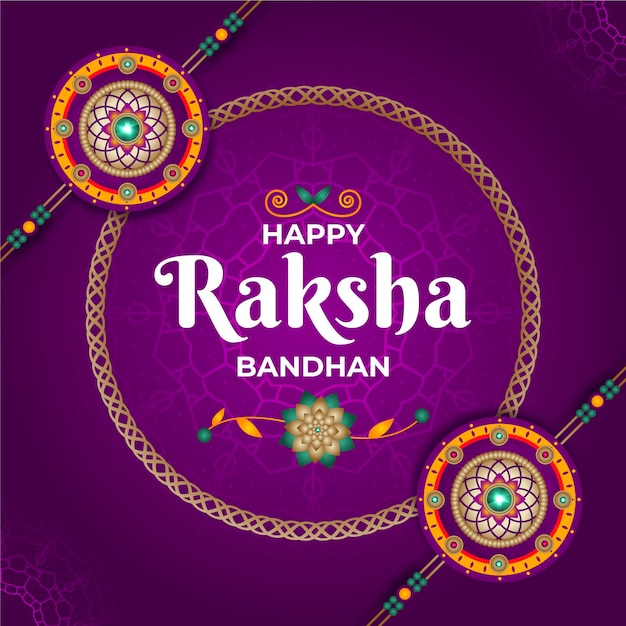 Vecteur gratuit illustration de dégradé raksha bandhan