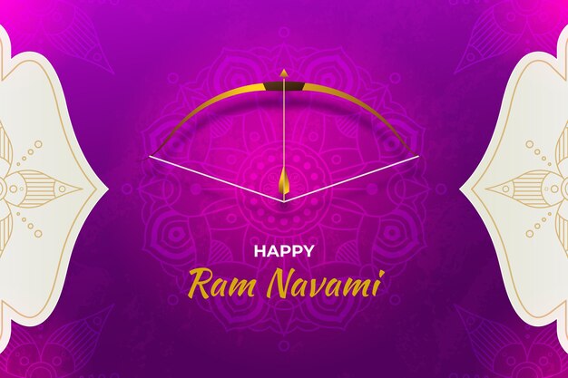 Vecteur gratuit illustration de dégradé ram navami