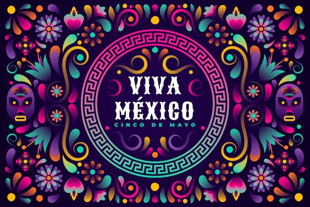 Vecteur gratuit illustration dégradée de cinco de mayo