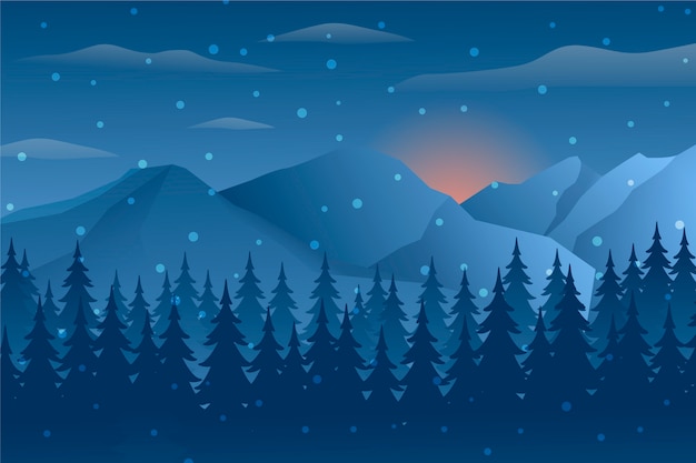 Vecteur gratuit illustration dégradée du solstice d'hiver