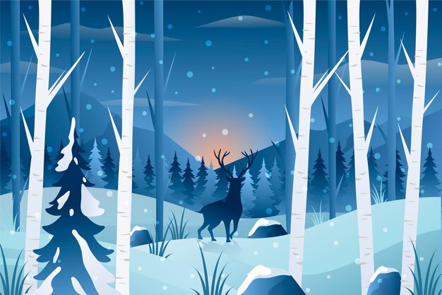 Illustration dégradée du solstice d'hiver