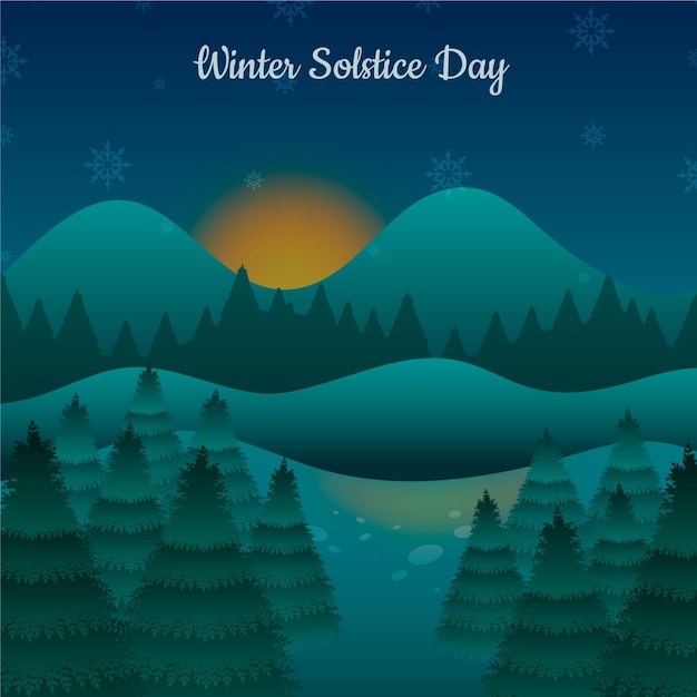 Vecteur gratuit illustration dégradée du solstice d'hiver