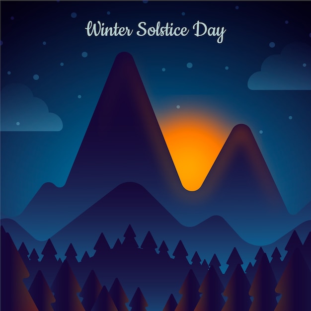 Illustration dégradée du solstice d'hiver