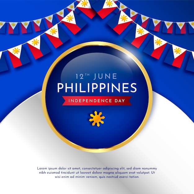 Illustration dégradée de la fête de l'indépendance des philippines