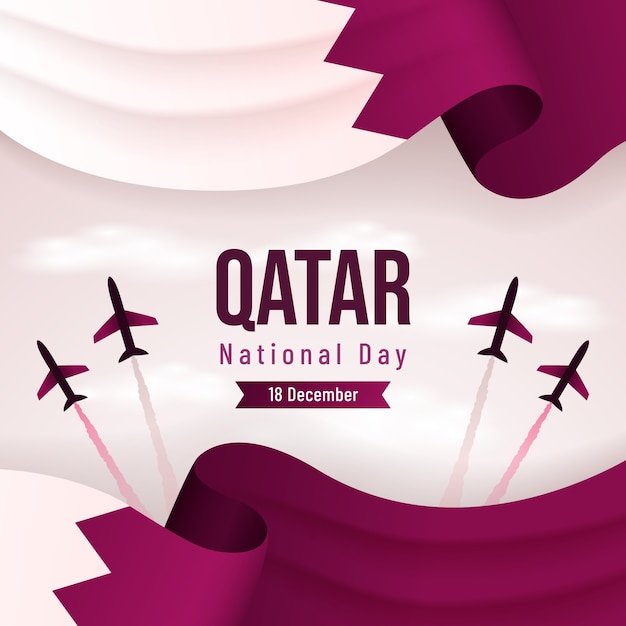 Illustration dégradée de la fête nationale du qatar