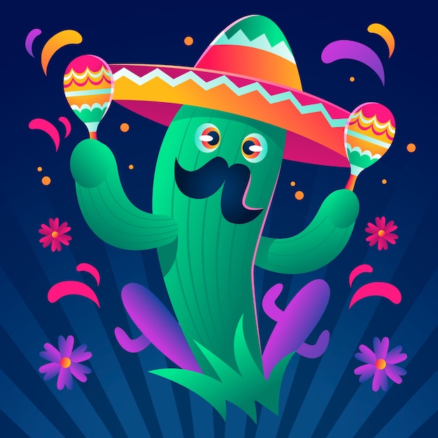 Vecteur gratuit illustration dégradée pour la célébration du cinco de mayo