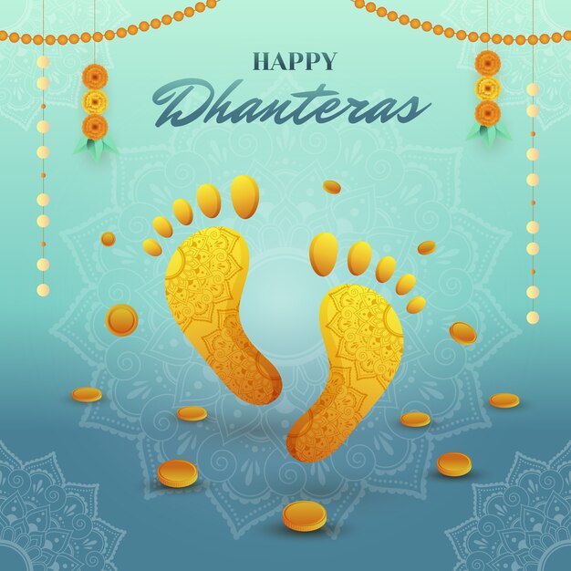 Vecteur gratuit illustration dégradée pour la célébration du festival dhanteras