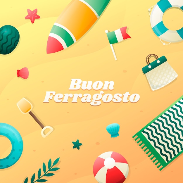 Vecteur gratuit illustration dégradée pour la célébration de ferragosto