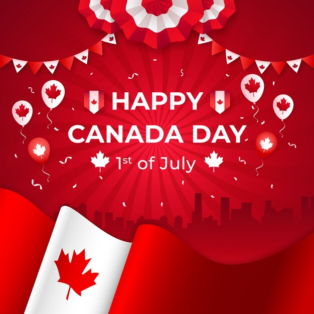 Illustration dégradée pour la fête du canada