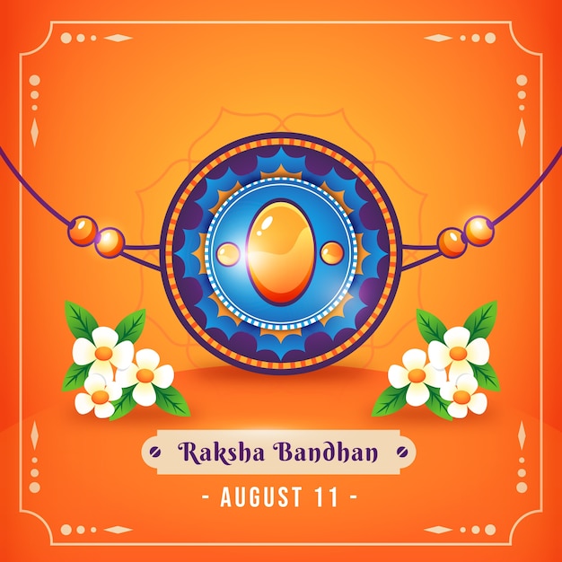 Illustration Dégradée De Raksha Bandhan Avec Amulette