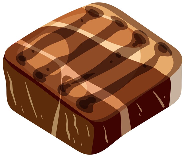 Vecteur gratuit illustration d'une délicieuse tranche de gâteau au chocolat