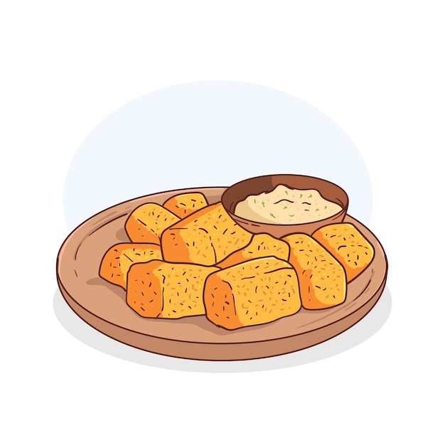 Illustration de délicieuses croquetas dessinées à la main