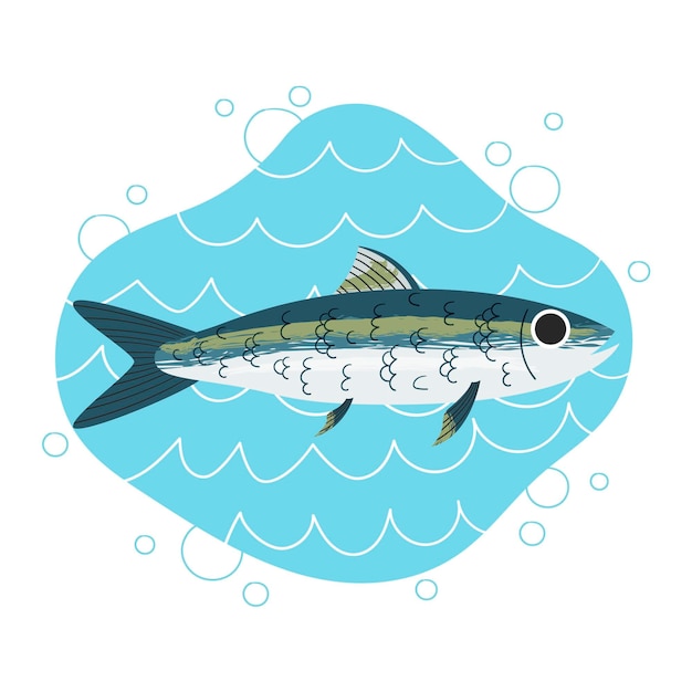 Vecteur gratuit illustration de délicieuses sardines dessinées
