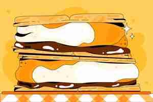 Vecteur gratuit illustration de délicieux desserts s'mores