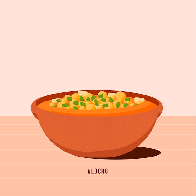 Illustration de délicieux locro dessiné à la main