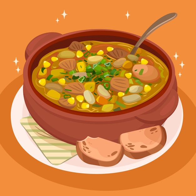 Illustration De Délicieux Locro Dessiné à La Main