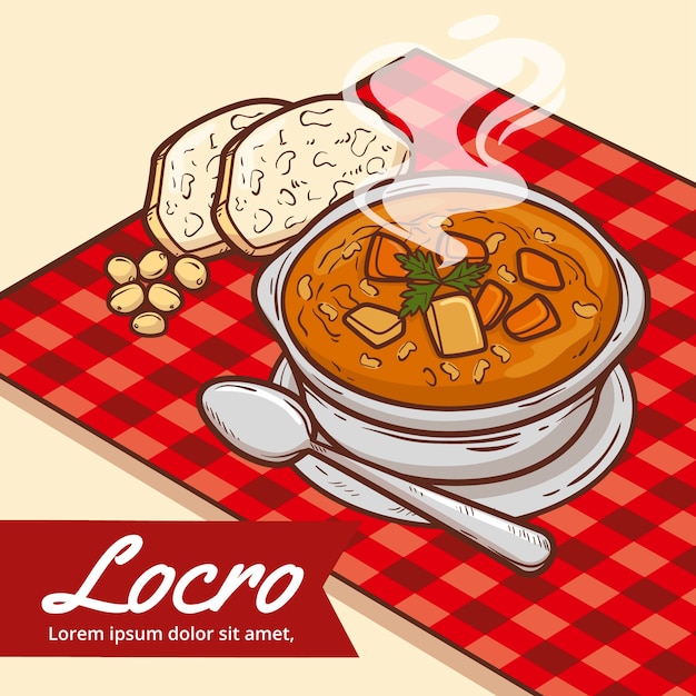 Vecteur gratuit illustration de délicieux locro dessiné à la main