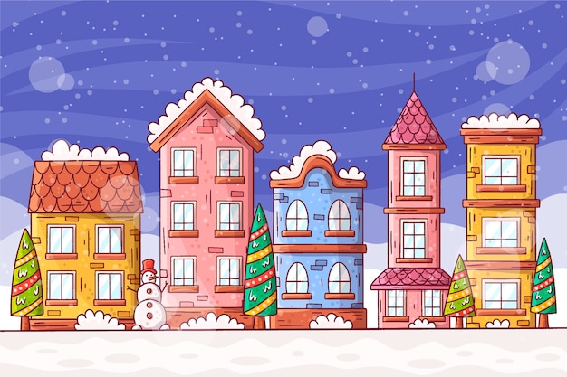 Illustration design plat de la ville de Noël
