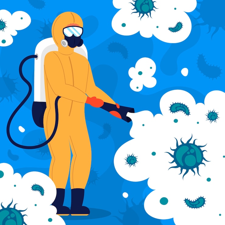 Vecteur gratuit illustration de désinfection par virus