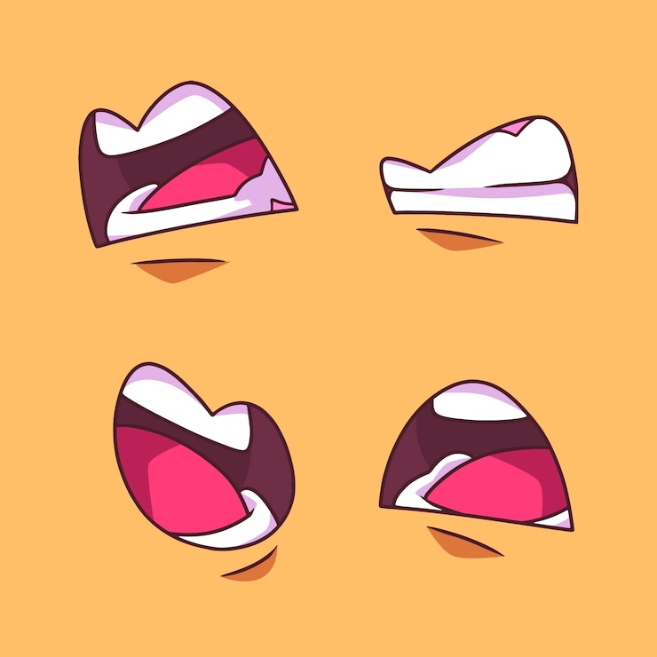Vecteur gratuit illustration de dessin animé de bouche en colère dessiné à la main
