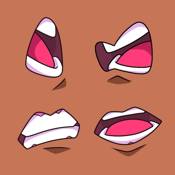 Vecteur gratuit illustration de dessin animé de bouche en colère dessiné à la main