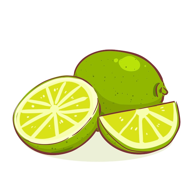 Vecteur gratuit illustration de dessin animé dessiné à la main de fruits naturels citron