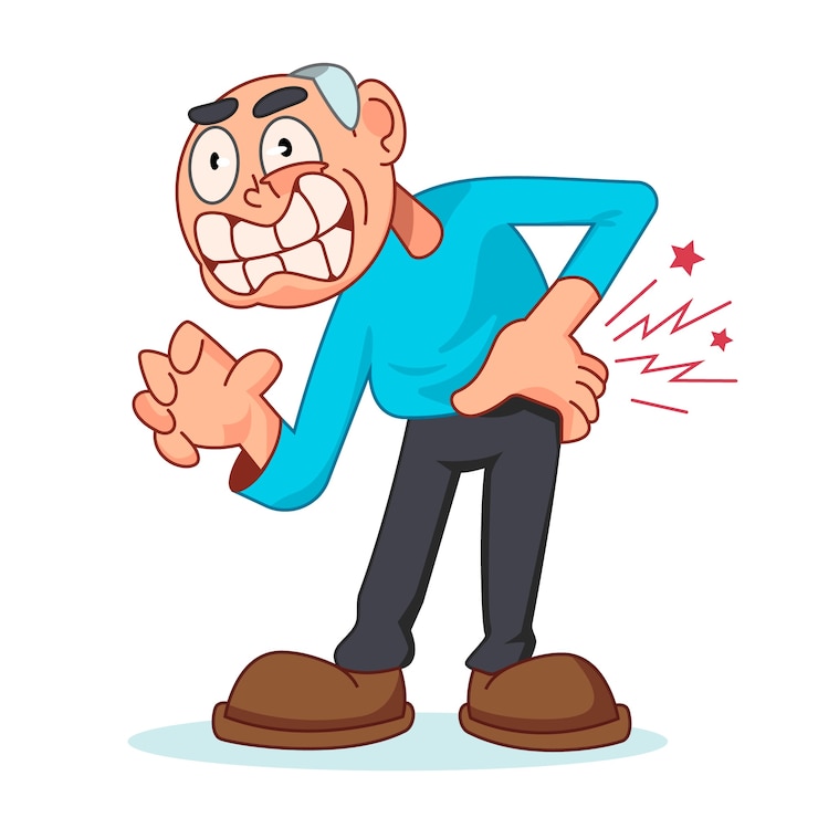 Vecteur gratuit illustration de dessin animé de douleur enceinte dessinée à la main