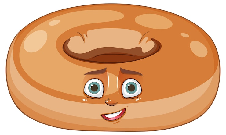 Vecteur gratuit illustration de dessin animé du bagel souriant