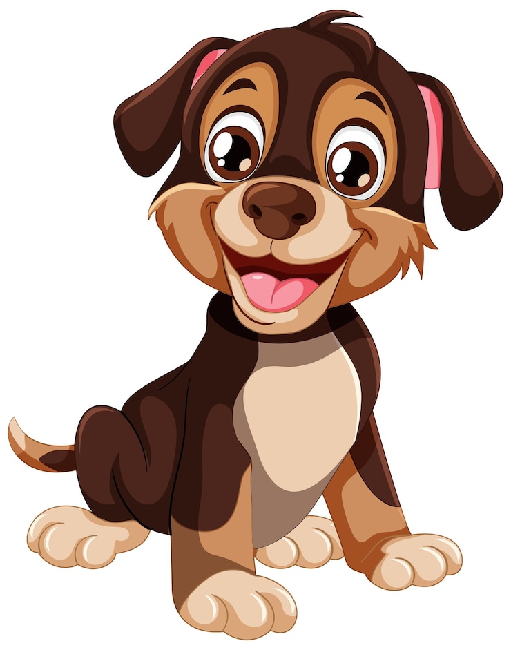 Vecteur gratuit illustration de dessin animé du chiot heureux