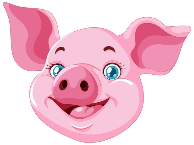 Vecteur gratuit illustration de dessin animé du cochon rose joyeux