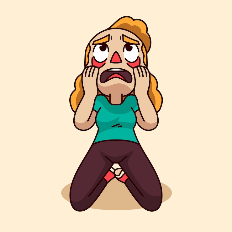 Vecteur gratuit illustration de dessin animé frustré dessiné à la main