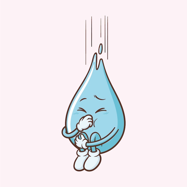 Vecteur gratuit illustration de dessin animé de goutte d'eau dessinée à la main