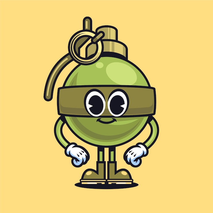 Vecteur gratuit illustration de dessin animé de grenade dessinée à la main