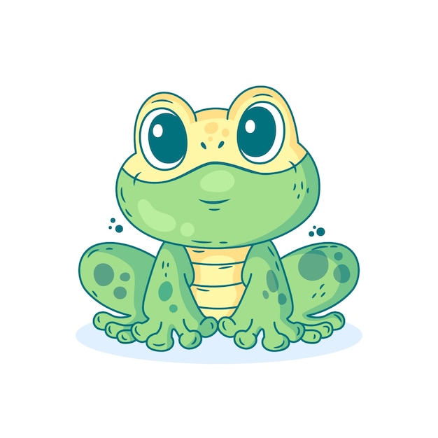 Vecteur gratuit illustration de dessin animé de grenouille dessinée à la main