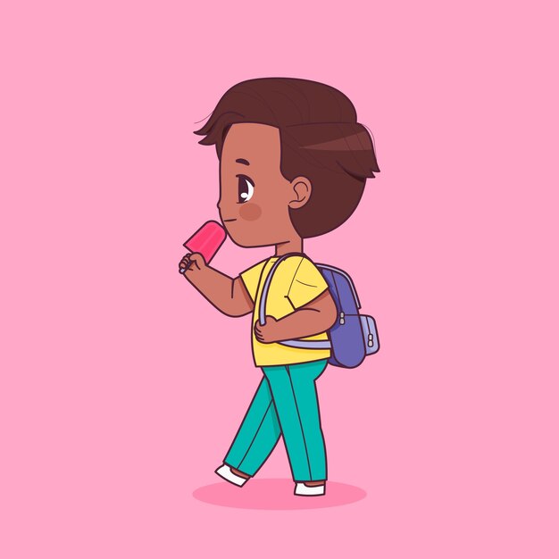 Illustration de dessin animé de marche dessinée à la main