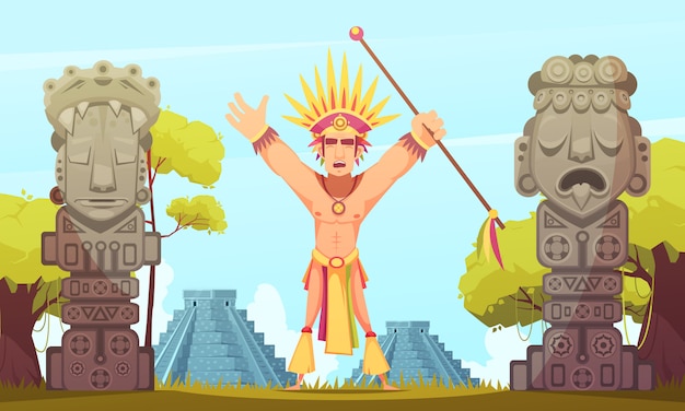Vecteur gratuit illustration de dessin animé maya