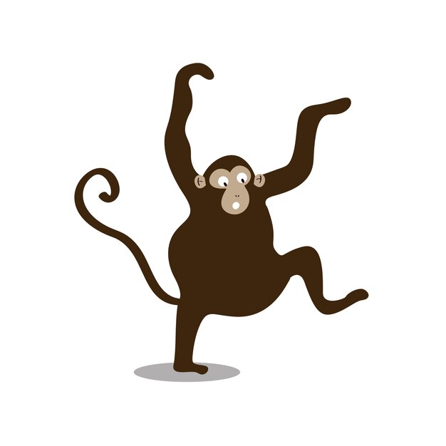 Illustration de dessin animé mignon singe sauvage