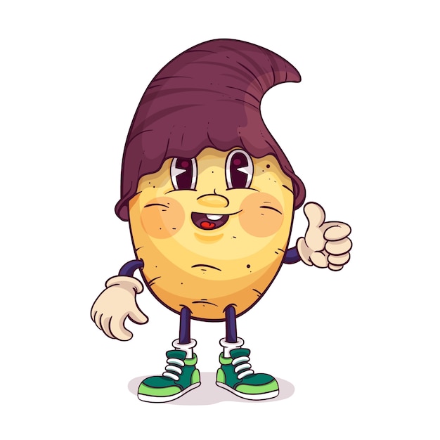 Vecteur gratuit illustration de dessin animé de patate douce dessinés à la main