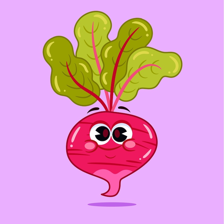 Vecteur gratuit illustration de dessin animé de radis dessinée à la main