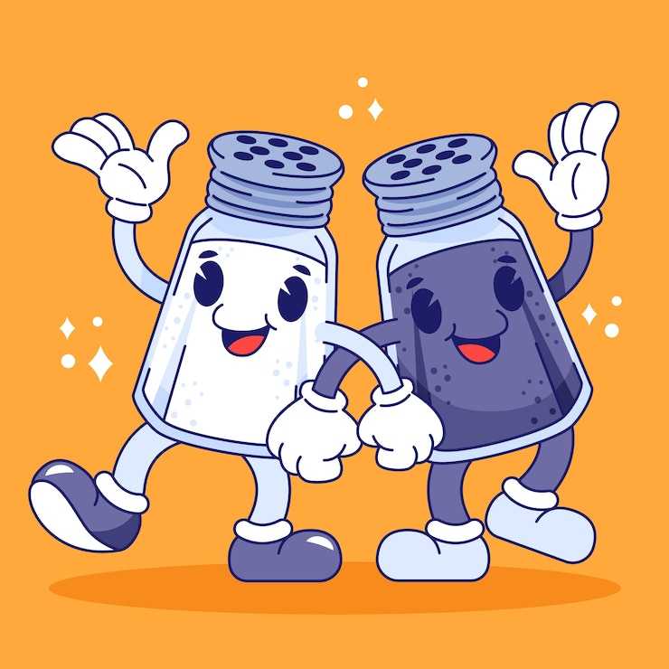 Vecteur gratuit illustration de dessin animé de sel dessiné à la main
