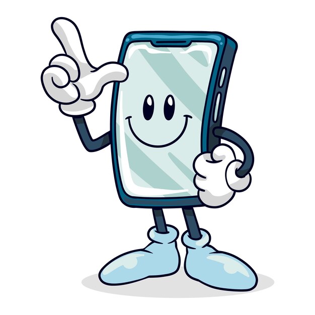 Illustration de dessin animé de téléphone dessiné à la main