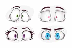 Vecteur gratuit illustration de dessin animé yeux rouges dessinés à la main